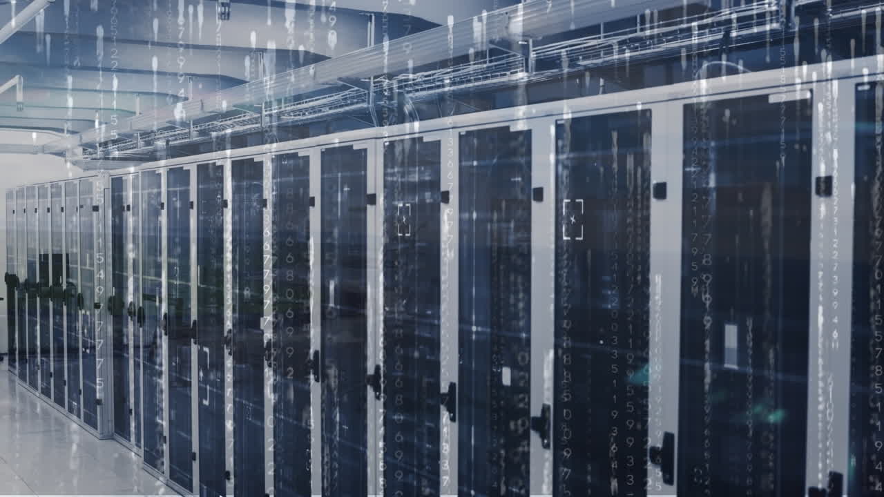 컴퓨터 서버  ⁇ 에 대한 바이너리 코딩 데이터 처리 애니메이션