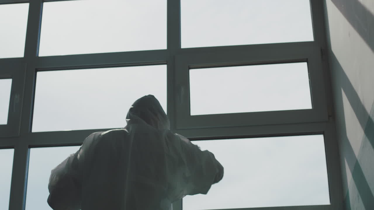 Window Cleaning with Protective Gear