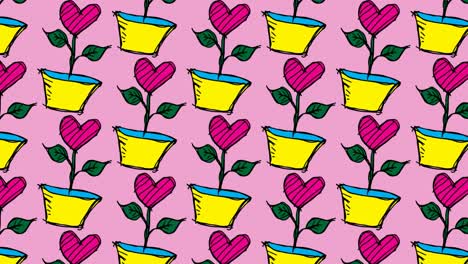 kids drawing pop art seamless background with theme of flower love