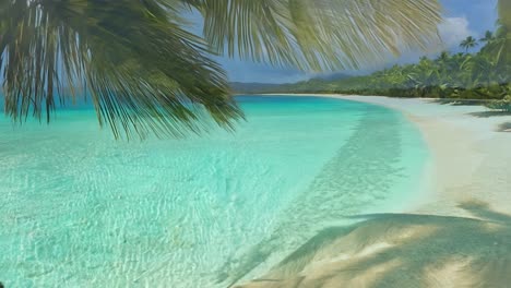 tropical beach with palm trees and turquoise water