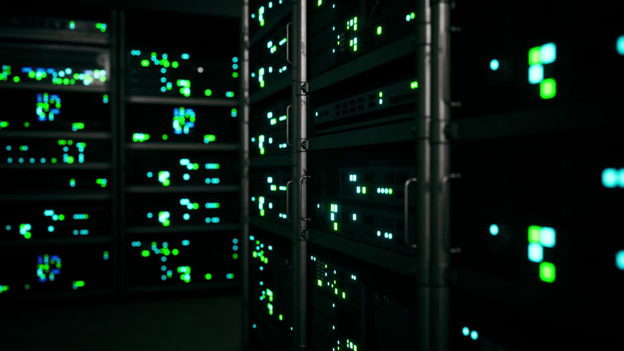 sala de servidores moderna con supercomputadoras de luz