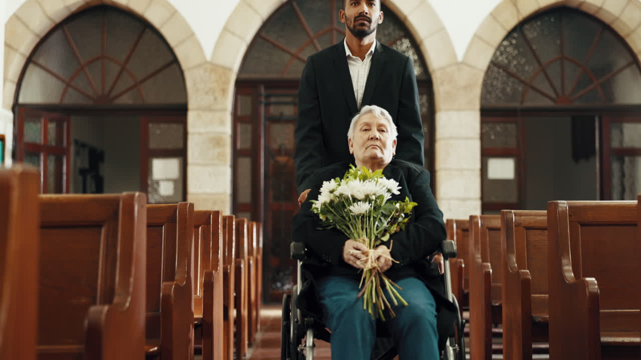 꽃, 장례식과  ⁇ 은 여자와 함께 교회