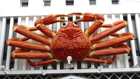 static display of a large crab sculpture