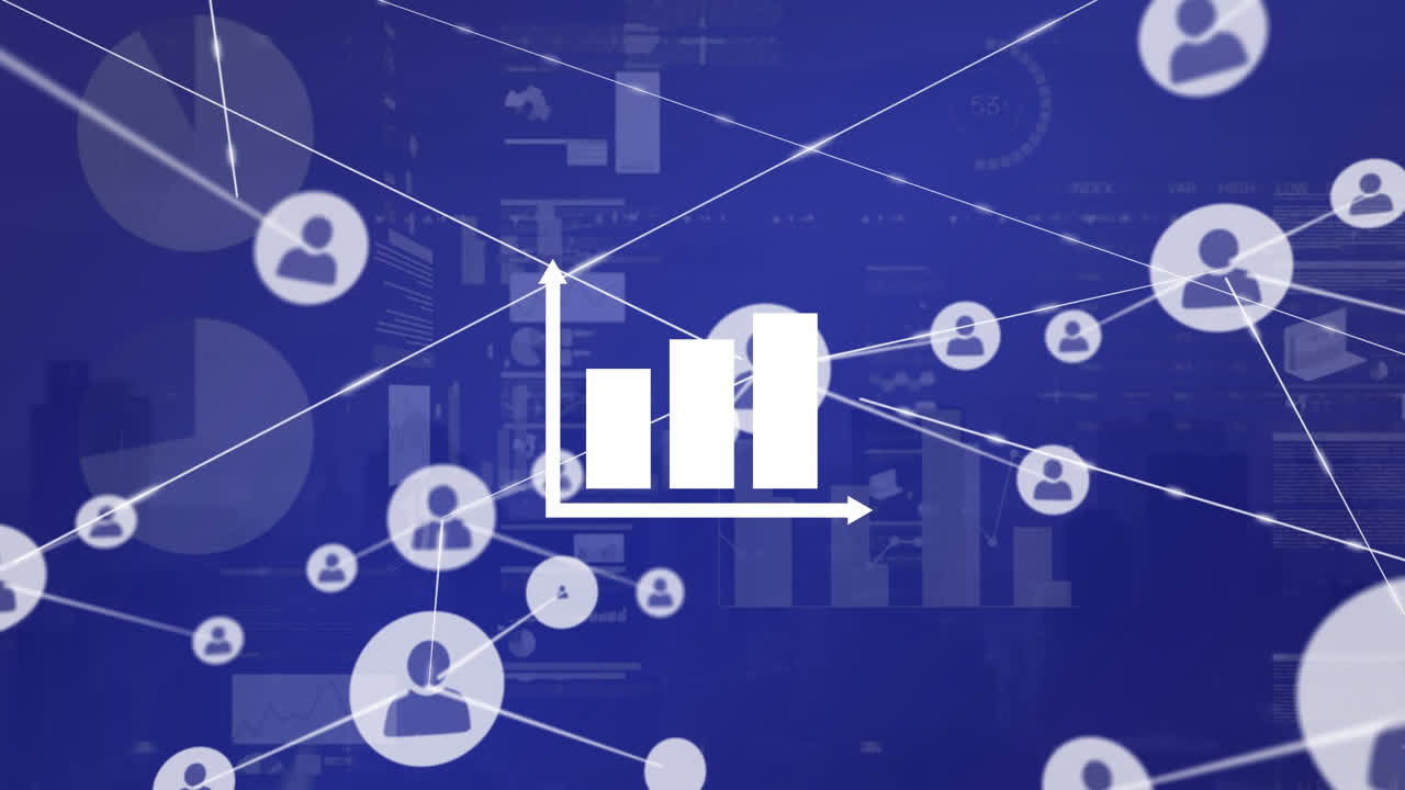 Animazione di una rete di connessioni sull'elaborazione dati