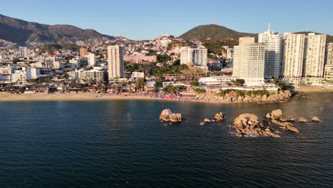 shot of acapulco bay in mexico