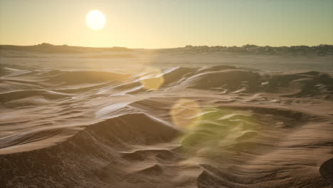 red sand desert dunes at sunset