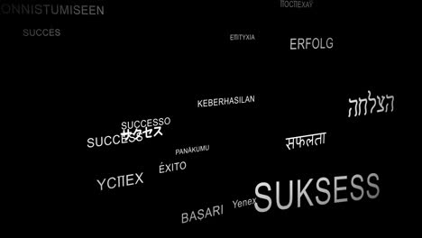 word success spelt in different languages