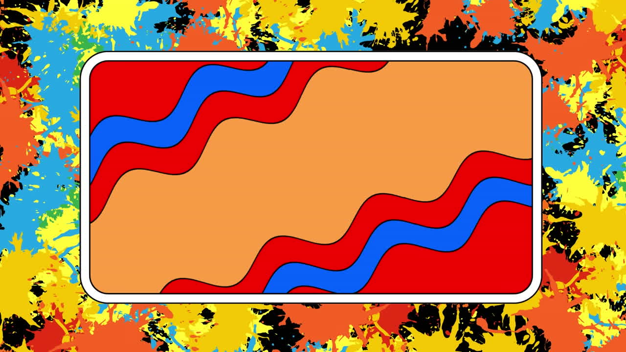 animación de la ola en la pantalla sobre un fondo colorido