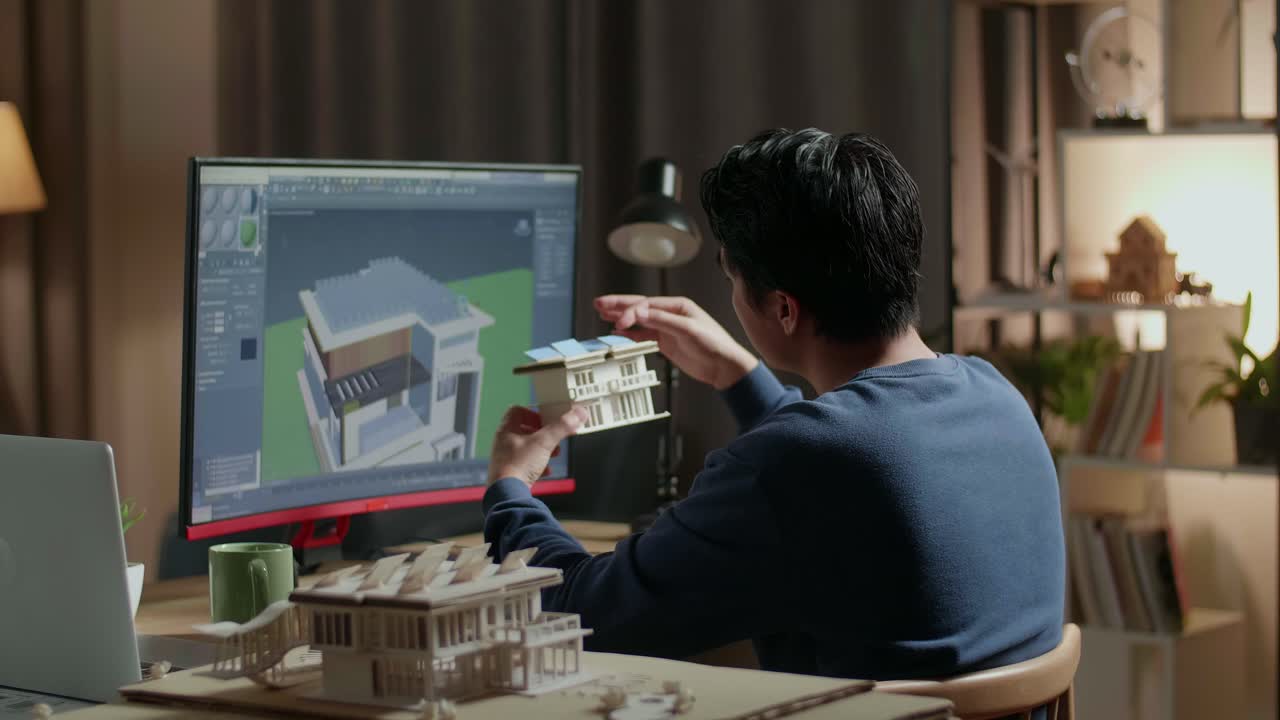 arquitecto trabajando en un proyecto de diseño de casa