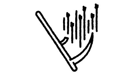 temporada de cosecha animación del icono de la línea de garabateo