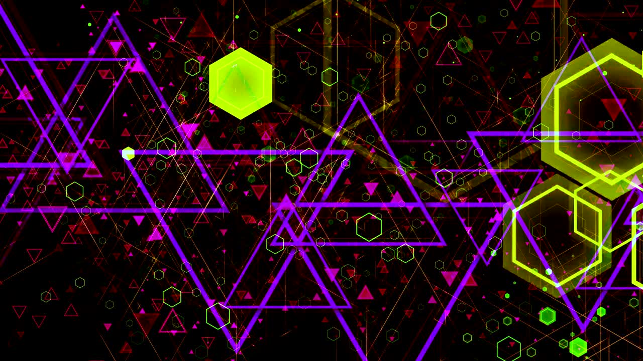 apariencia pulsante animada de formas geométricas de colores de diferentes tamaños. en bucle