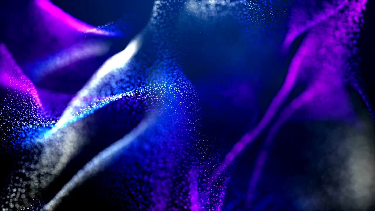 Abstract fractal waves grid curve mesh particles. Swirl dynamic motion blurred background. UHD 4K seamless loop animation video.