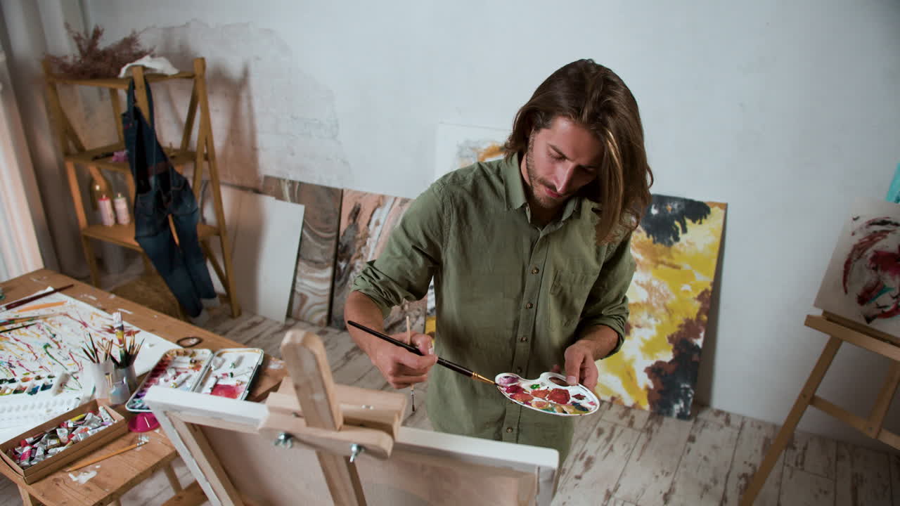 Man creating a masterpiece