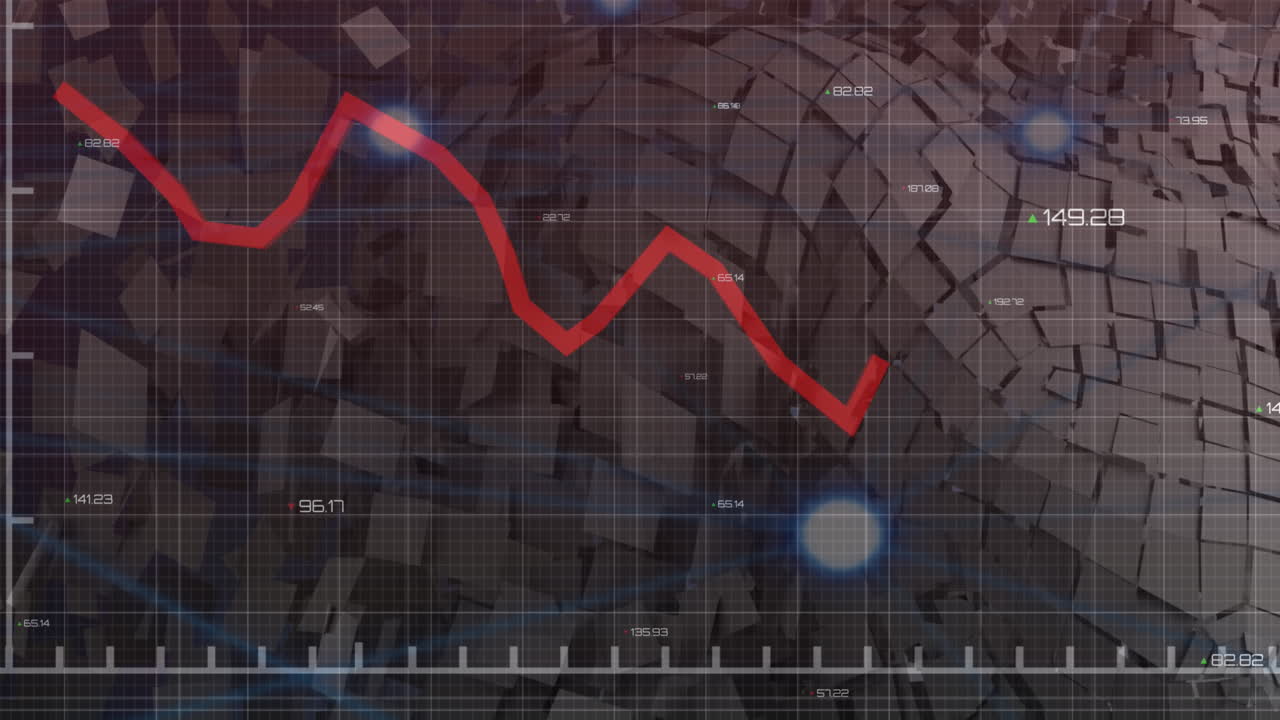 Animation of red line over grid and data processing