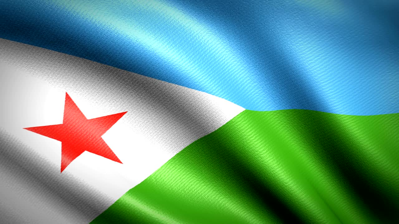 bandera de jibuti. animación de bucle sin costuras. video de alta definición en 4k
