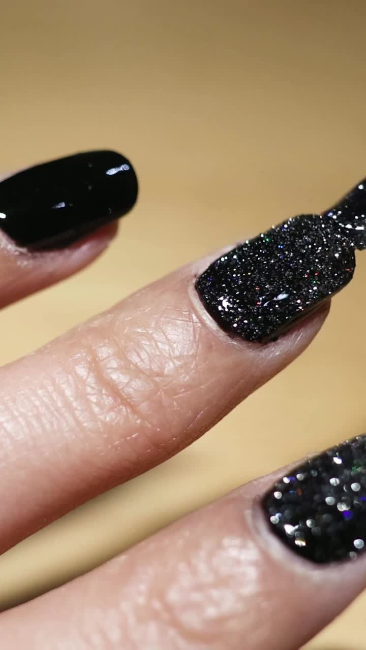Sequential application of glitter nail polish