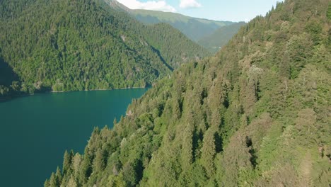 mountain lake and forest landscape