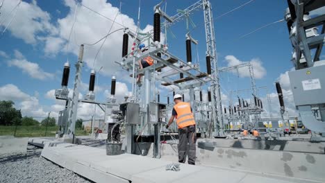 construction of a transformer substation