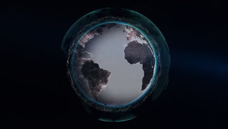 Animation-of-globe-on-black-background