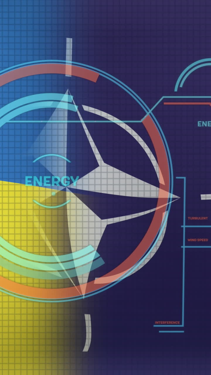 animación de la interfaz digital con banderas ucranianas y de la otan