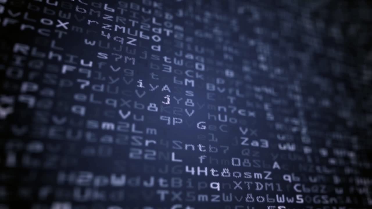 Rullende digital kode og data på en skærm
