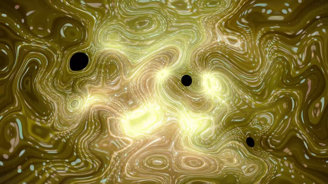 추상적인 회전과 밝은 입자의 보기, 빛의 반점의 동적 패턴