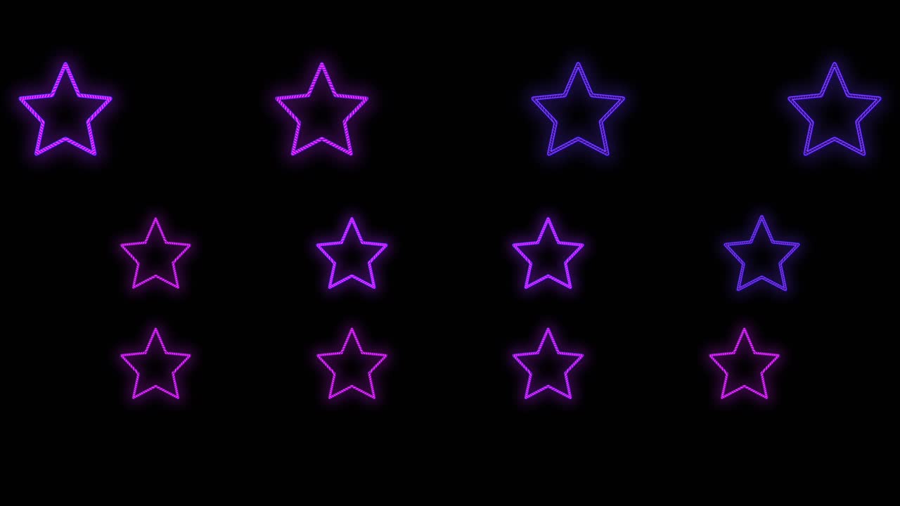 patrón de estrellas con luz púrpura de neón pulsante 6