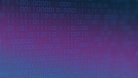 Animation of binary coding over purple background