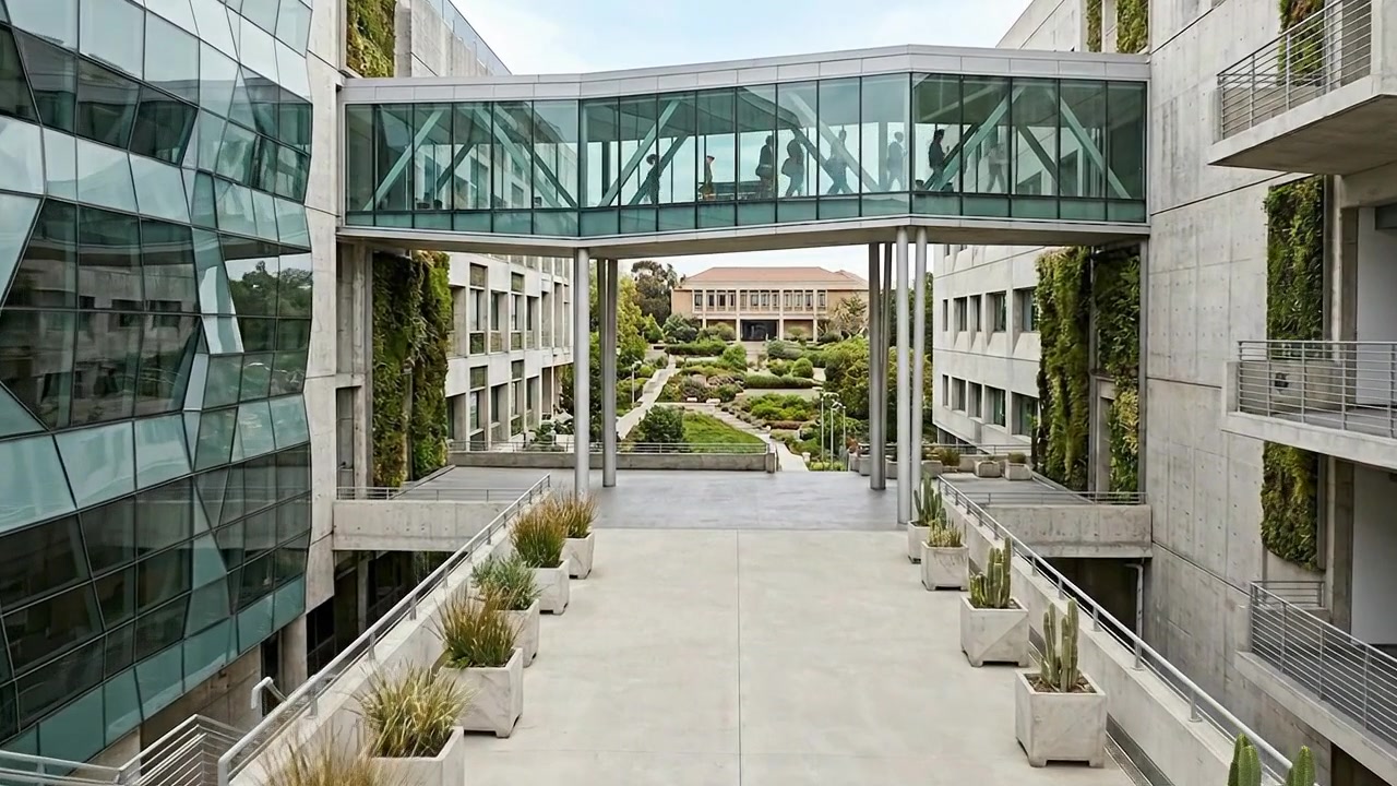 Campus aziendale moderno e edificio aziendale con spazi commerciali professionali per uso aziendale