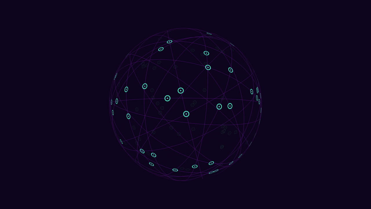 Complex interconnected circle network with varying sizes and connectivity