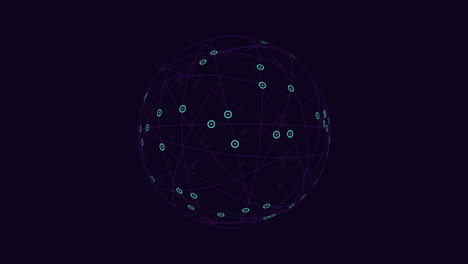 complex interconnected circle network with varying sizes and connectivity