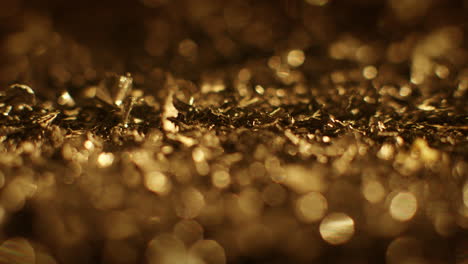 golden color metal fillings close-up shot