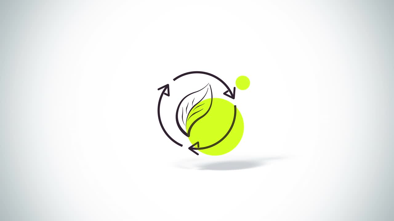 girar las flechas con la hoja eco símbolo animación plana