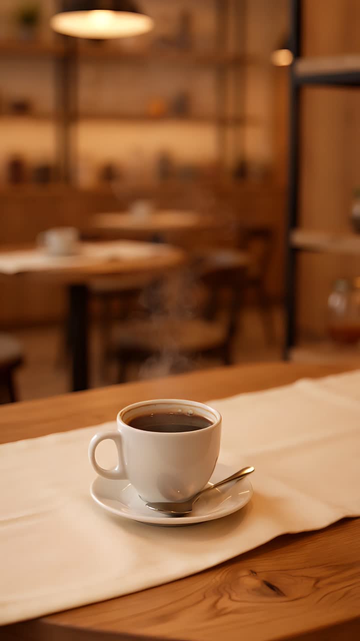 Interno di caffè estetico con atmosfera accogliente 4K