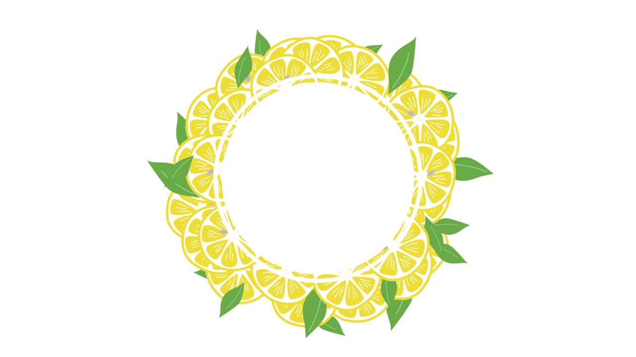 Video animato di una fetta di limone che ruota. Ripetibile.
