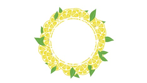 this is an animated video of a frame of a sliced lemon spinning around.　looping is possible.