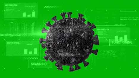 Animation-of-covid-19-cell-over-statistics-and-data-processing