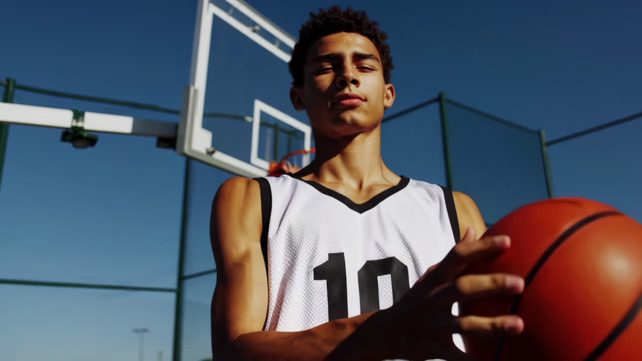 Young Basketball Player on Court