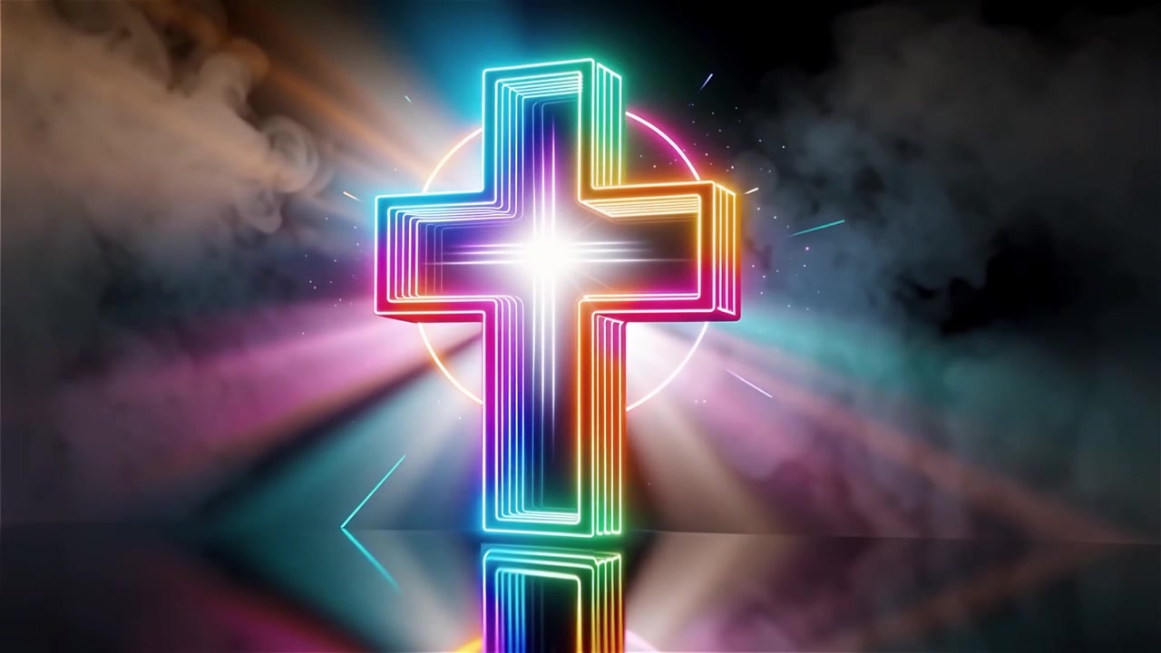 Christian Cross Heavenly Light Worship Background