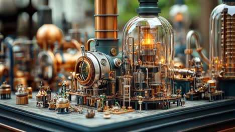 intricate steam-powered machinery displays artistic craftsmanship