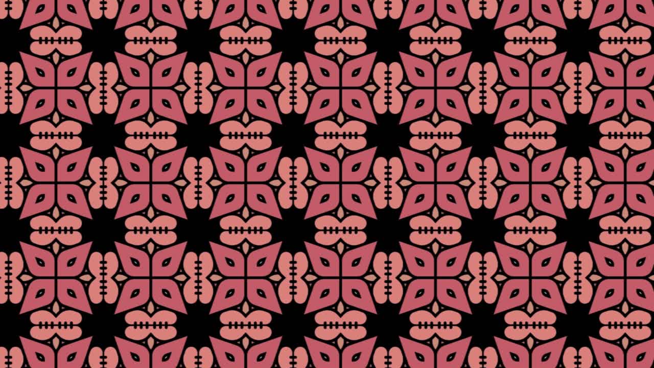 Abstract, background animation, scrolling right, flower orange and black