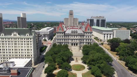 new york capitol in albany aerial 4k