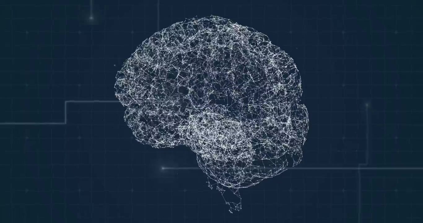 Animation of text with globe and network of connections