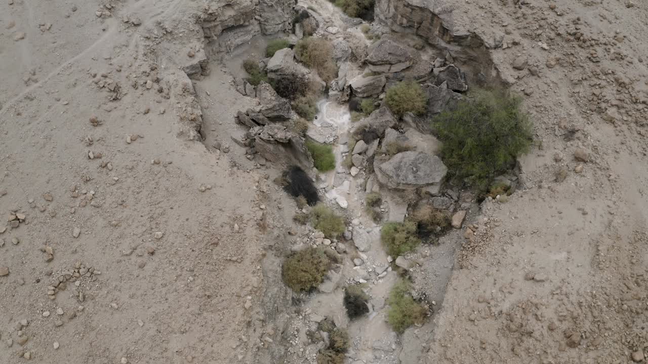 비, 홍수, 이스라엘, 공중 사격 후 사막의 강 강력한 흐름