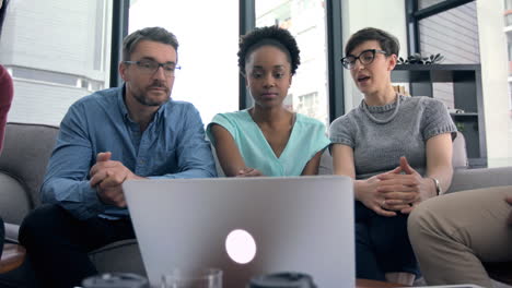 Talking-her-colleagues-through-her-idea