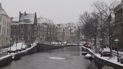 canal en tiempo de nieve