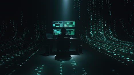 hacker in action