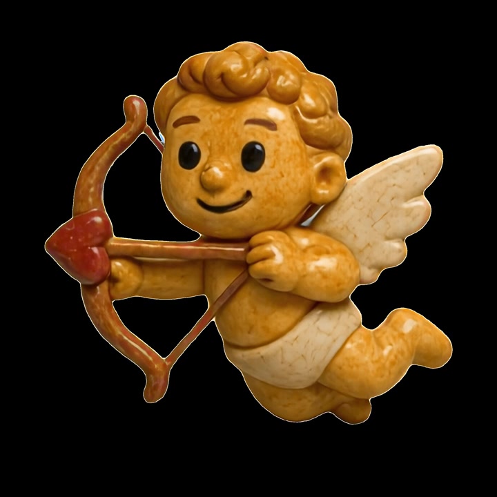 3D Render of Cupid Holding a Bow and Arrow