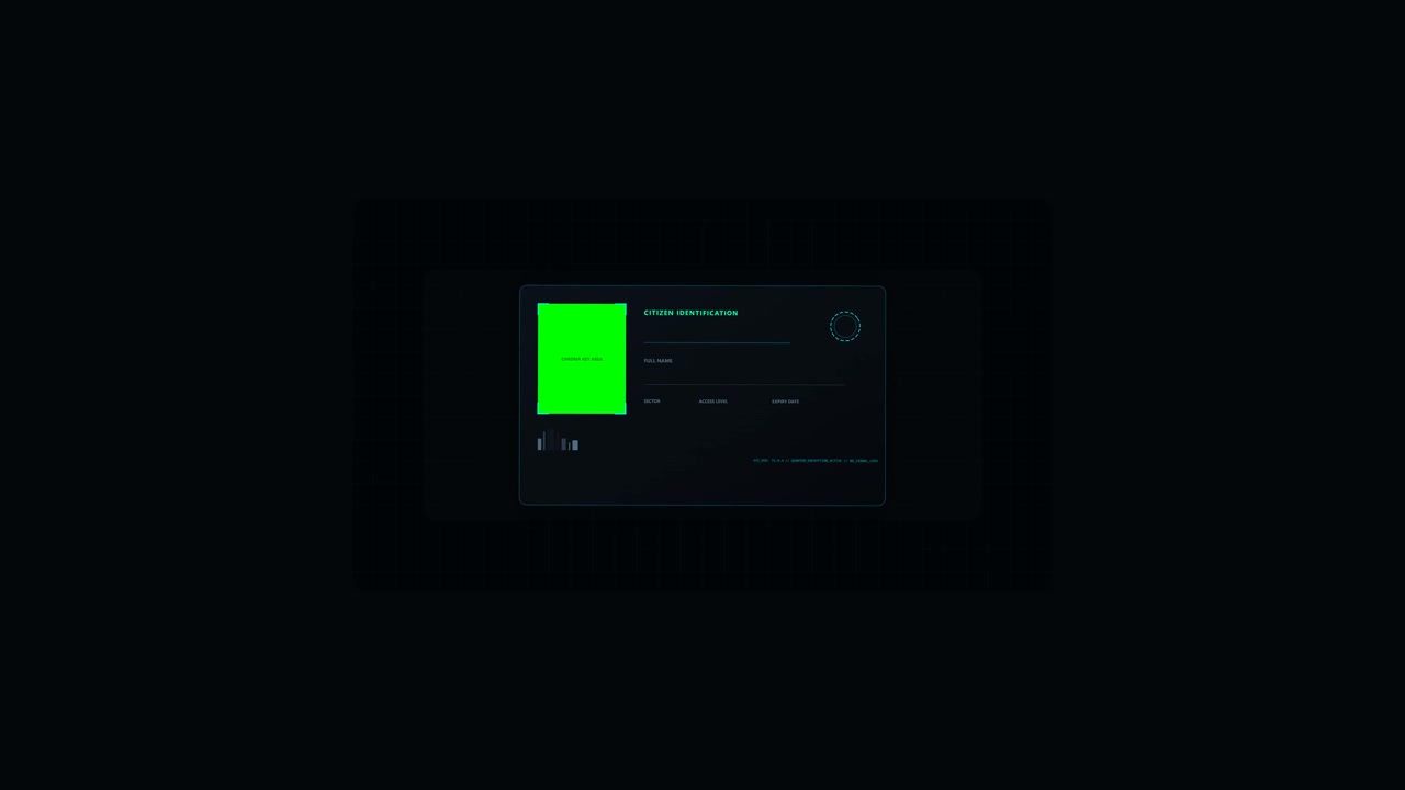 Futuristic Digital Citizen Identification Interface Display