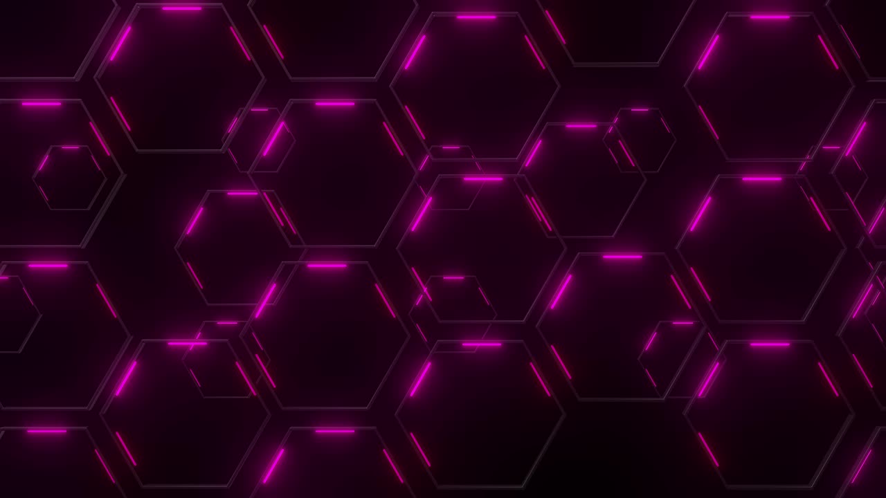 Abstract Pink Neon Hexagon Pattern Background
